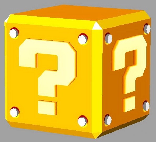 Set of three 1 Super Mario Bros question blocks pins buttons
