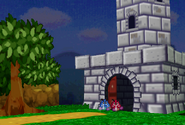 Red Goomba and Blue Goomba entering the Goomba King's Fortress