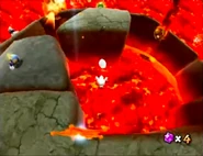 A Meteor in the background near the Lava.