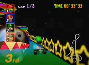 A Chomp chomping at the Rainbow Road.