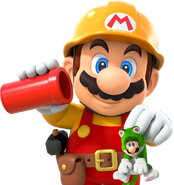 Artwork de Mario creando un nivel