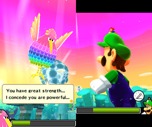 The Zeekeeper praises Dreamy Luigi's fighting style.