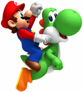 Mario Yoshi Artwork - New Super Mario Bros. Wii