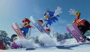 Mario y sonic, snowboard