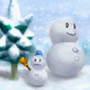 The Cool, Cool Mountain Painting in Super Mario 64 DS.