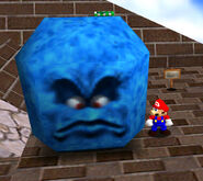 A Thwomp from Super Mario 64