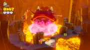 Draggadon's hot temper causes volcanic debris to rain down.