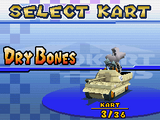 Dry Bomber - Select Kart (Dry Bones) - Mario Kart DS