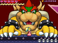 Peach y Brillita luchando contra Bowser en Super Princess Peach