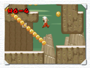 Mario jumping past a Fire Bar.