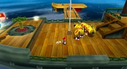 Super Mario Galaxy screenshot of a Lever Switch on a platform in Bowser Jr.'s Airship Armada