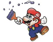 Mario with a paintbrush