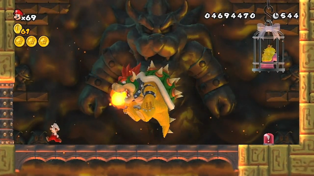 how do you get to bowser in the old super mario bros wii