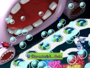 Luigi swimming against the Blowfish's suction