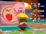 Wario encountering the Red Boo Event Card.