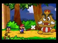 Batalla contra el Rey Goomba en Paper Mario 64.