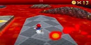 Podoboo Land.png (280 KB) Mario turns tail upon the sight of a Podoboo in Lethal Lava Land.