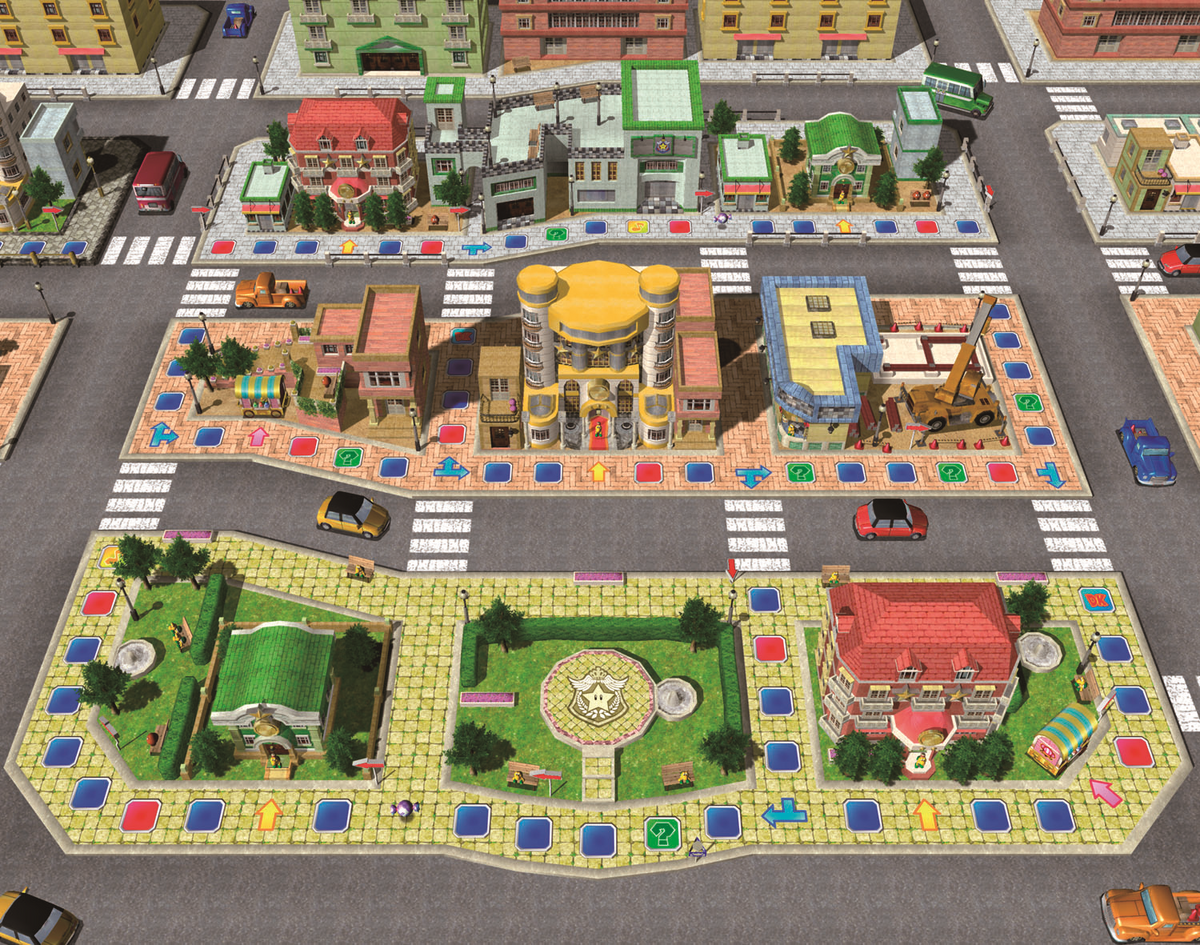 The city part of town. Mario Party 5 Board without Spaces.