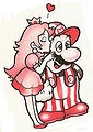 Peach embrassant Mario.