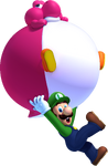 NSMBU Artwork Luigi & Baby-Yoshi