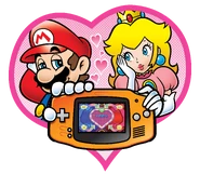Artwork of Mario and Peach playing Compat-I-Com
