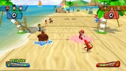 A 3-on-3 Volleyball match in Mario Sports Mix