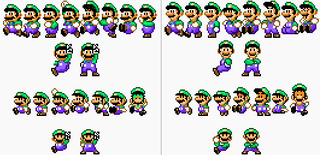 SMASSMW Sprite Luigi Unterschiede