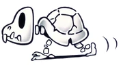 Artwork of a Dry Bones from Super Mario Bros