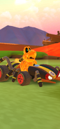 Dry Bones (Gold) driving the Crawly Kart from Mario Kart Tour