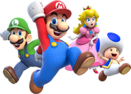 Mario, Luigi, Princess Peach and Toad