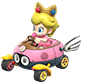 Baby Peach im Pünktchen-Kart