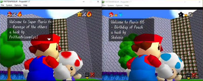 SM64: Revenge of the Others and SM65: Happy Birthday of Peach side-by-side.