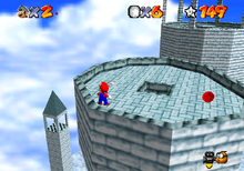 Floating island with cannon.