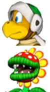 Petey Piranha and Hammer Bro, two scrapped characters from Mario Kart Wii