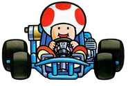 Toad official artwork on Super Mario Kart.