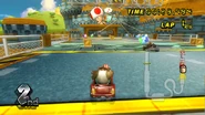 Funky Kong racing near the box section.