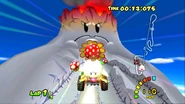 King Boo and Petey Piranha approaching the volcano.