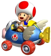 Toad in Mario Kart Wii.