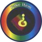 The Fake Item Box badge from Mario Kart 64.