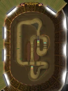A top-down view of the track.