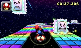 No problem for  doing a sweet  between two Super Thwomps but will he make it to the other side?