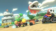 Yoshi racing at the track.