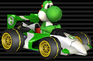 Yoshi's Sprinter, which has a white body and yellow-green accents.