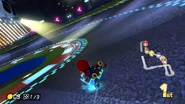 Drifting around another turn.