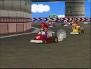 Mario, racing on the track.