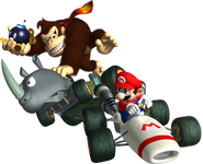 Artwork of Donkey Kong and Mario from MKDS.