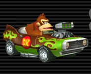 Donkey Kong's Flame Flame Flyer has a brown body with lime flame design.