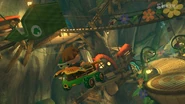 A male Villager at the track's glider portion.
