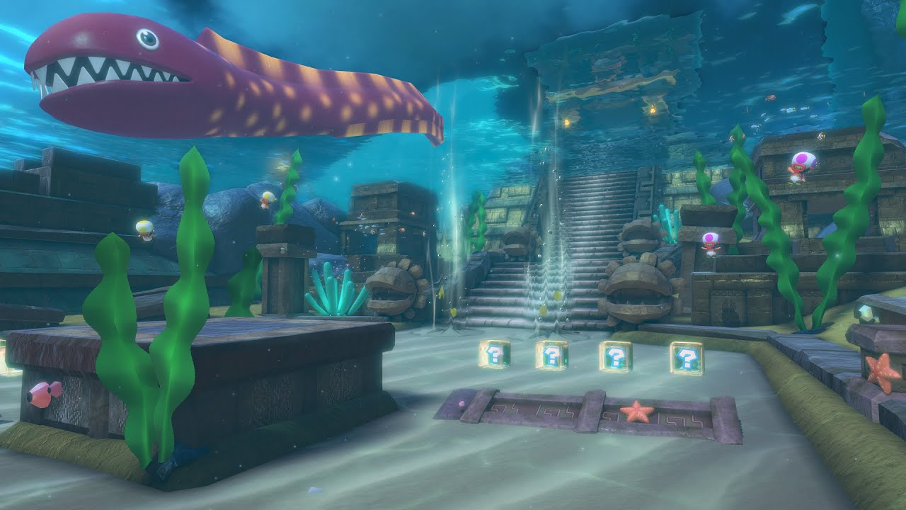 Piranha Plant Cove with color-coded routes : r/MarioKartTour