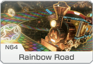 N64 Rainbow Road icon: the Boost Pads have Grand Star rings around them.